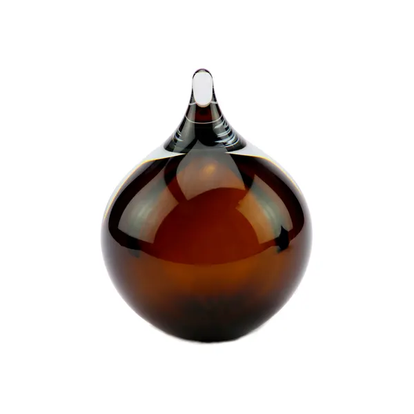 Glazen bubbel urn bruin