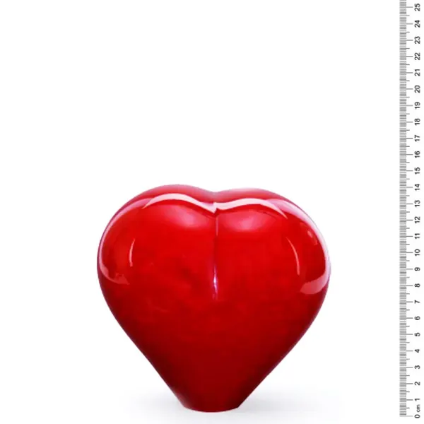 Glazen urn - Memorie Hart rood groot - 0,65 Liter, afbeelding 2