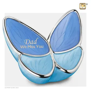 Vlinder urn Blauw gravure