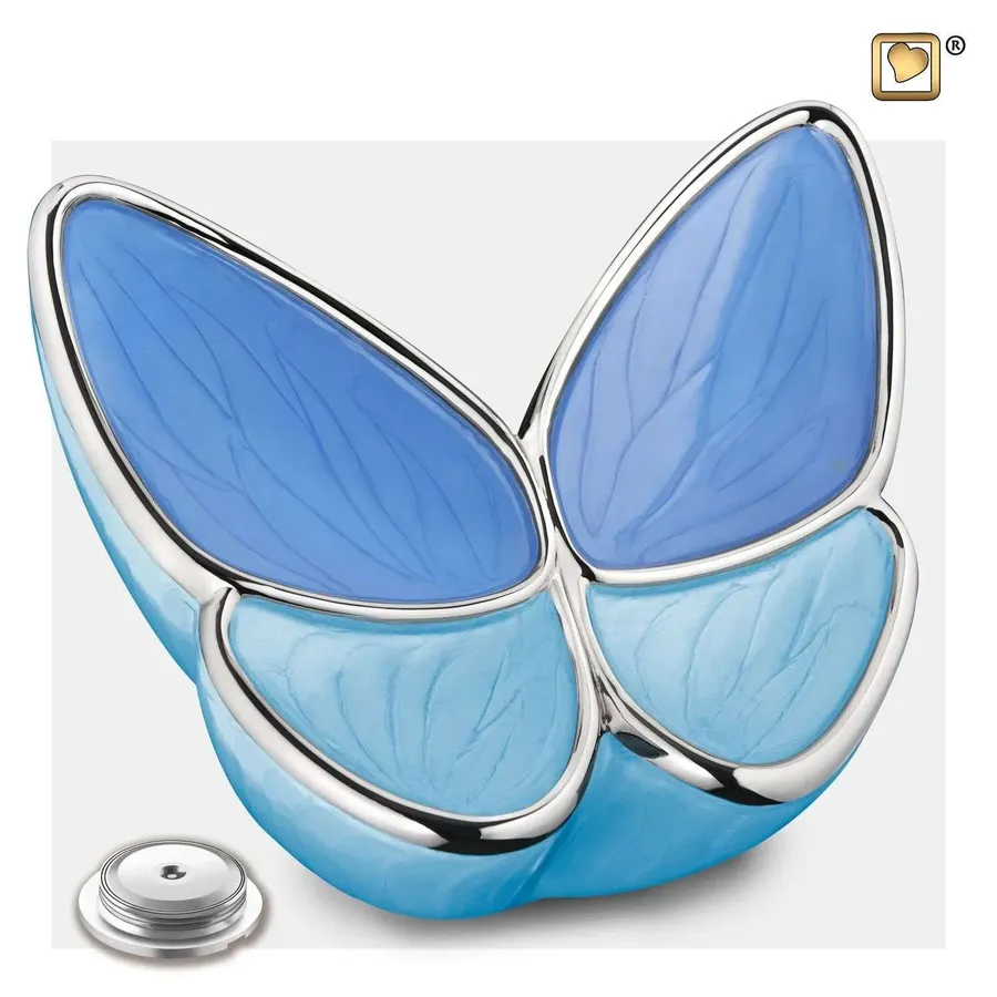 Vlinder urn Blauw sluiting