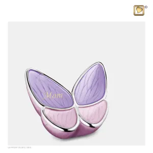Messing urn - Wings of Hope™ kleine urn lavendel roze met gepolijst zilver - 0,04 liter, afbeelding 2