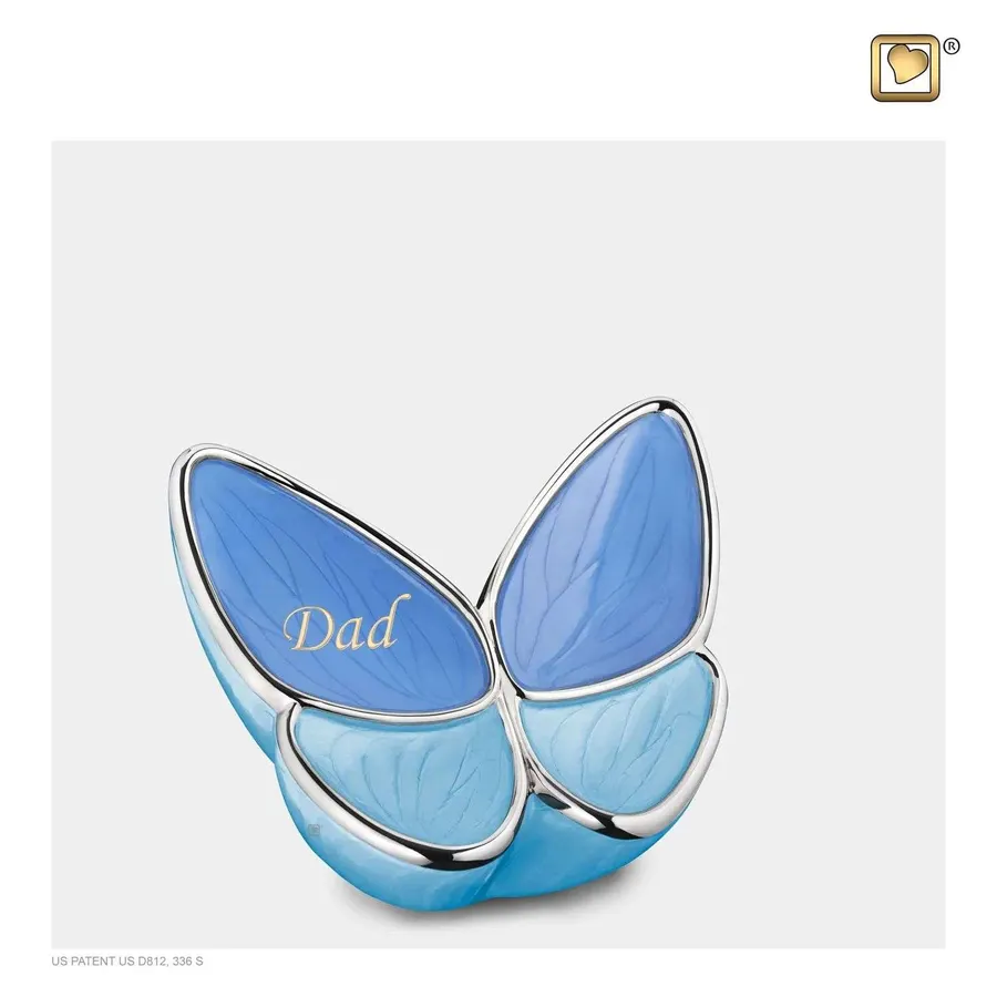 blauwe vlinder urn