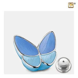 blauwe vlinder urn sluiting