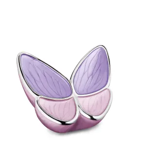 Messing urn - Wings of Hope™ lavendel roze met gepolijst zilver medium - 0,40 liter
