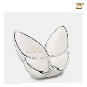 Messing urn - Wings of Hope™ wit met gepolijst zilver medium - 0,40 liter, afbeelding 2