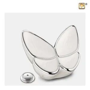 Messing urn - Wings of Hope™ wit met gepolijst zilver medium - 0,40 liter, afbeelding 5