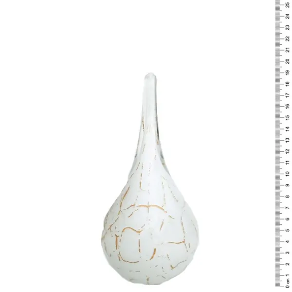 Glazen urn - Druppel wit met bladgoud groot - 0,60 Liter, afbeelding 2