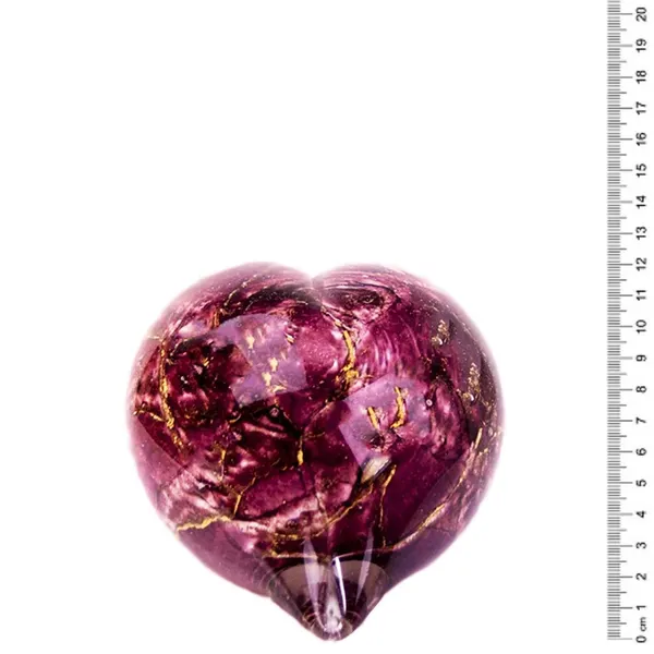 Glazen urn - Knuffelhartje roze met bladgoud - 0,15 Liter, afbeelding 2