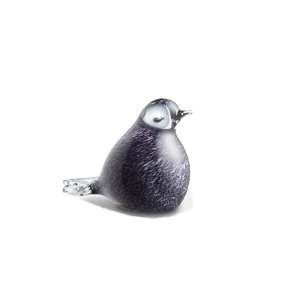 Glazen urn - Memorie vogel zwart/wit - 0,03 Liter