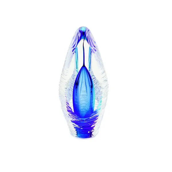 Glazen urn - Premium Spirit glans blauw - 0,07 Liter