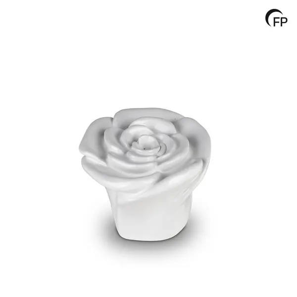 Keramische urn - kunst keepsake Rosa wit - 0,05 Liter
