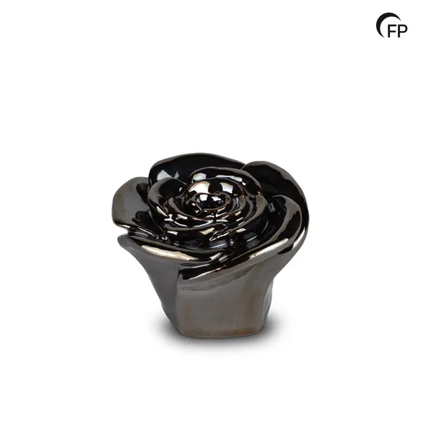 Keramische urn - kunst keepsake Rosa zilver - 0,05 Liter