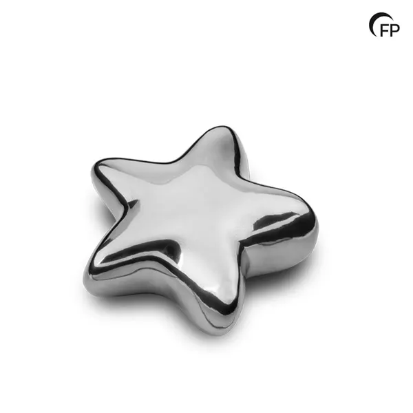 Keramische urn - kunst keepsake Asteri Zilverkleur - 0,05 Liter