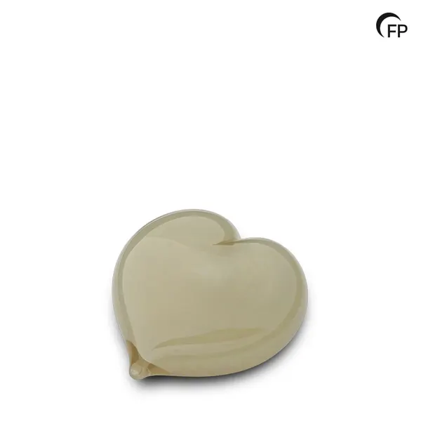 Glazen urn - keepsake hart wit - 0,02 Liter