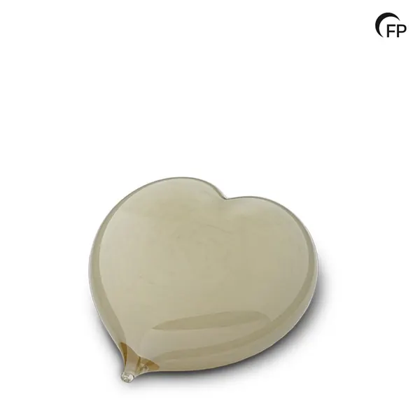 Glazen urn - mini hart wit - 0,10 Liter