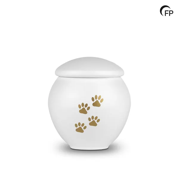 Metalen dierenurn - groot Serenity White - 1,80 Liter