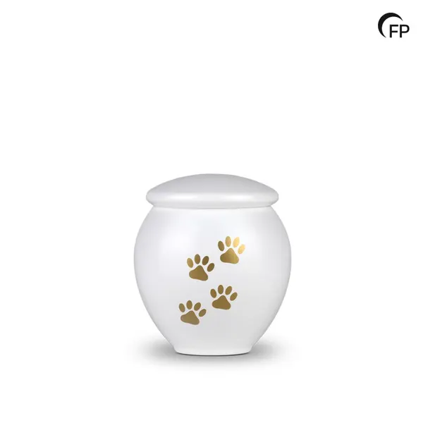 Metalen dierenurn - medium Serenity White - 0,70 Liter