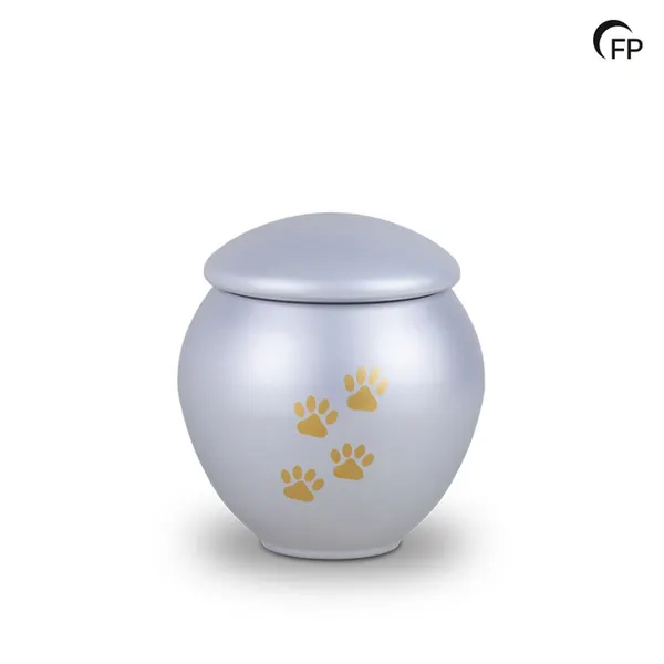 Metalen dierenurn - groot Silver Glow - 1,80 Liter