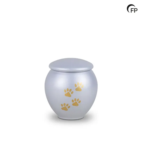 Metalen dierenurn - medium Silver Glow - 0,70 Liter