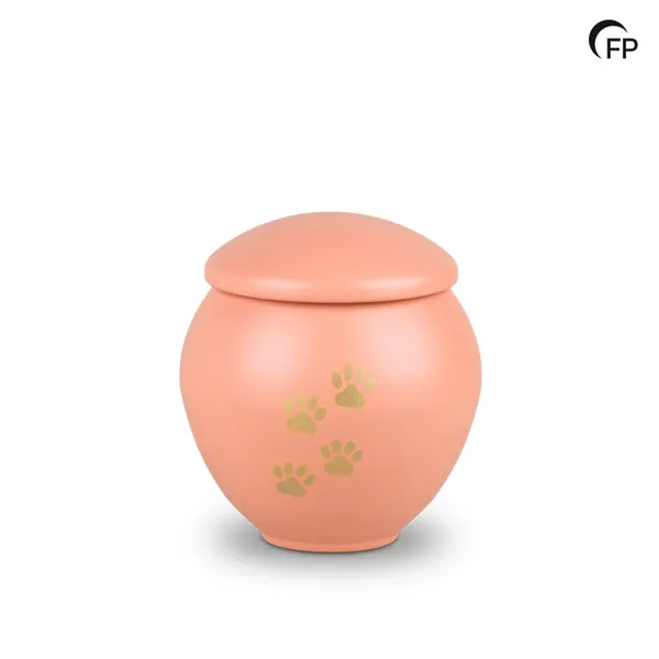 Metalen dierenurn - groot Peach Sunset goud - 1,80 Liter
