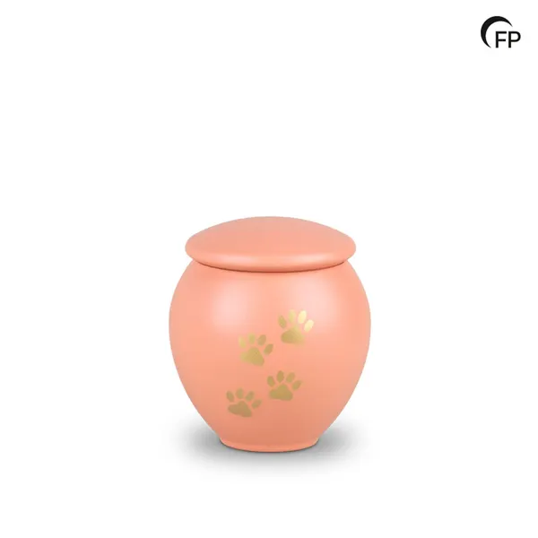 Metalen dierenurn - medium Peach Sunset goud - 0,70 Liter
