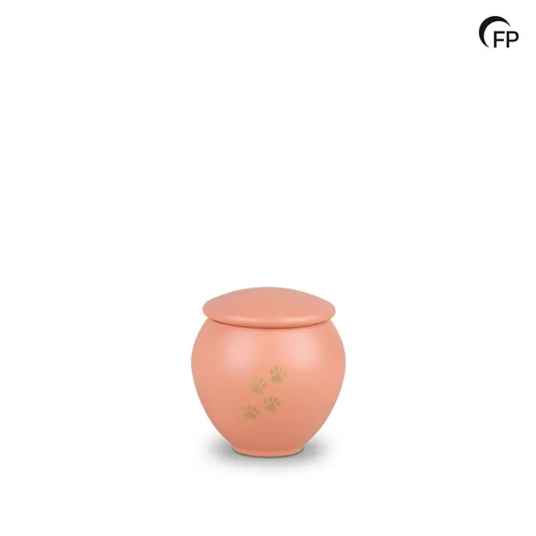 Metalen dierenurn - klein Peach Sunset goud - 0,40 Liter