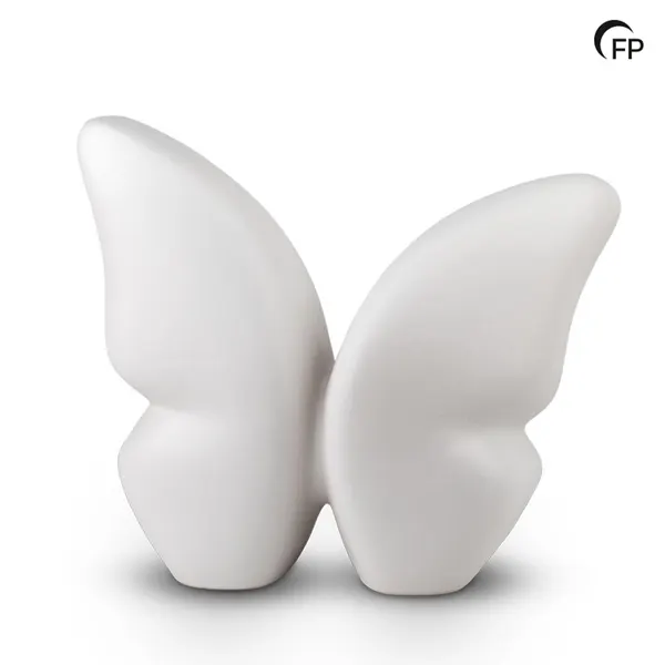 Keramische urn - Butterfly wit - 5,20 Liter
