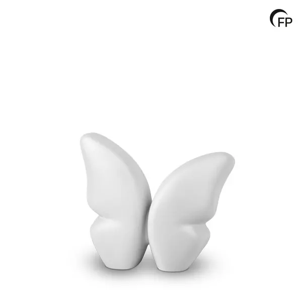 Keramische urn - mini Butterfly wit - 0,70 Liter