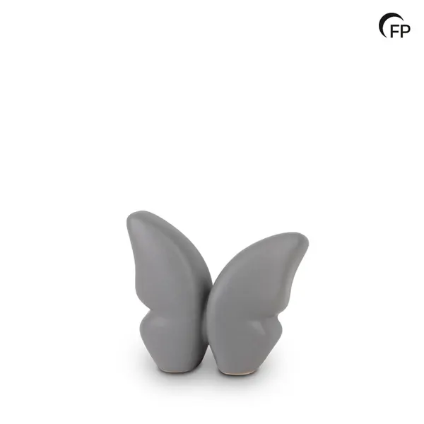 Keramische urn - keepsake Butterfly grijs - 0,10 Liter