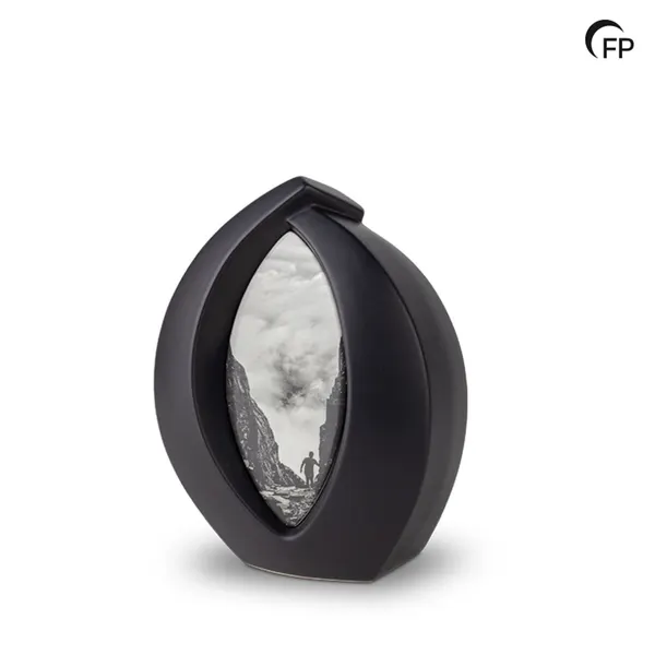 Keramische urn - medium Forever Framed zwart - 2,10 Liter