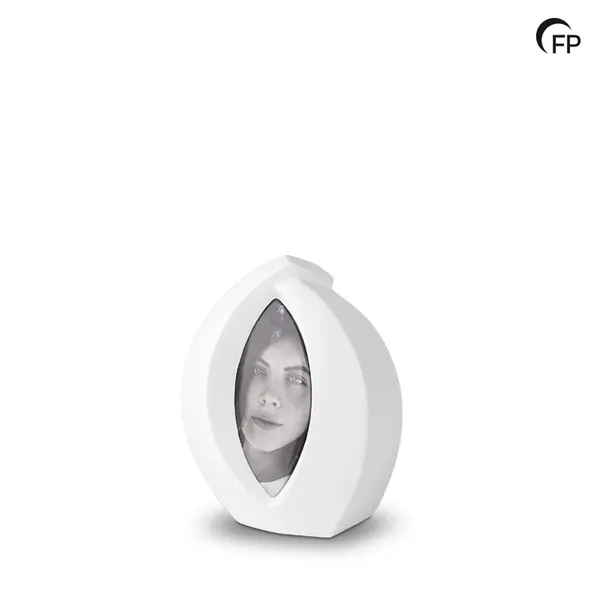 Keramische urn - mini Forever Framed wit - 0,90 Liter