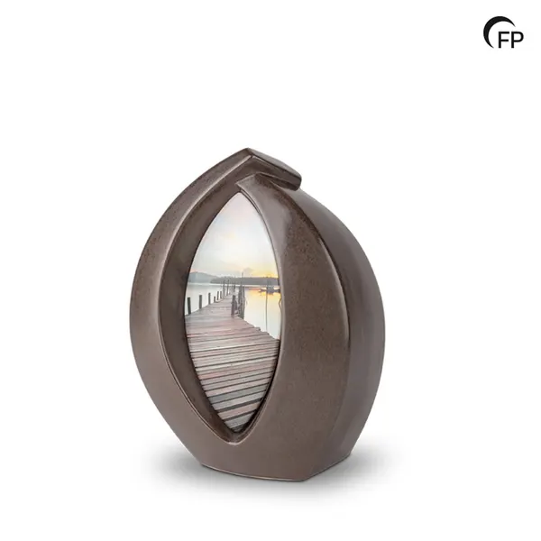 Keramische urn - medium Forever Framed bruin - 2,10 Liter