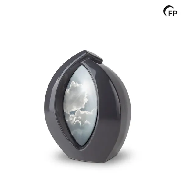 Keramische urn - medium Forever Framed grijs - 2,10 Liter