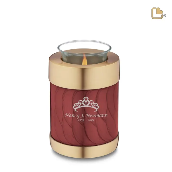 Metalen urn - Tealight Crimson goud - 0,41 Liter
