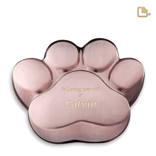 Messing dierenurn - LovePaw RoseGold - 1,21 Liter