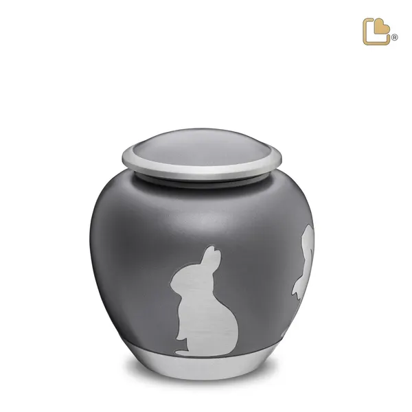 Metalen dierenurn - Shadow Rabbit French grijs - 1,02 Liter