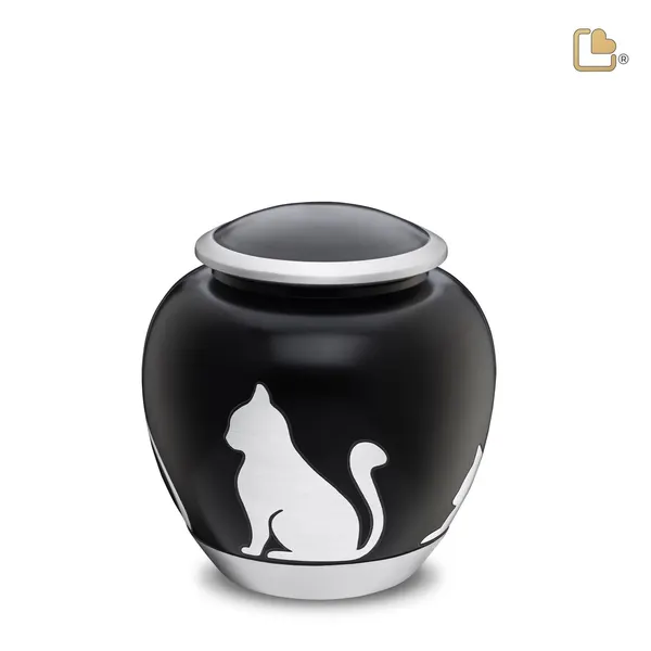 Metalen dierenurn - Shadow Kat zwart - 1,02 Liter