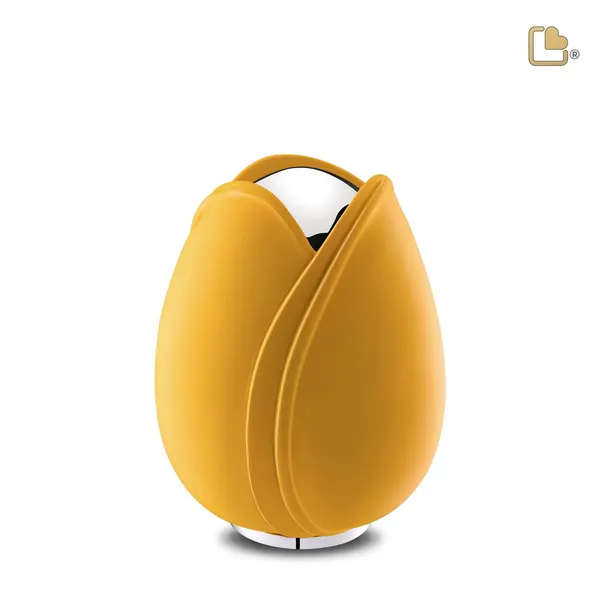 Metalen urn - Tulp geel - 0,66 Liter