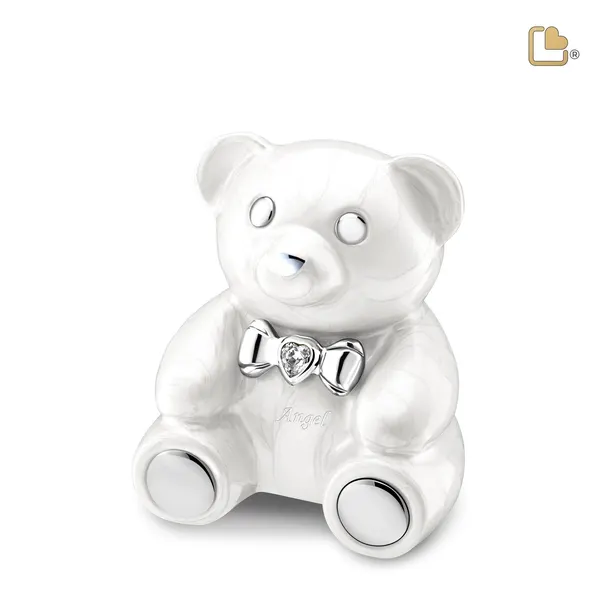 Metalen urn - CuddleBear Child w Crystal wit - 0,43 Liter