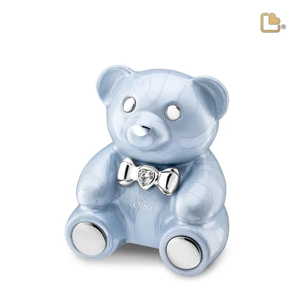 Metalen urn - CuddleBear Child w Crystal blauw - 0,43 Liter