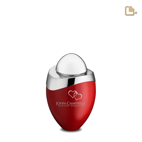 Metalen urn - Amore rood - 0,07 Liter