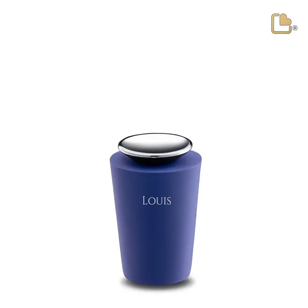 Metalen urn - Crescent Tall blauw - 0,07 Liter