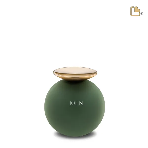 Metalen urn - Crescent Bol Sage groen - 0,07 Liter