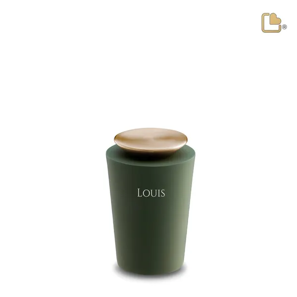 Metalen urn - Crescent Tall Sage groen - 0,07 Liter