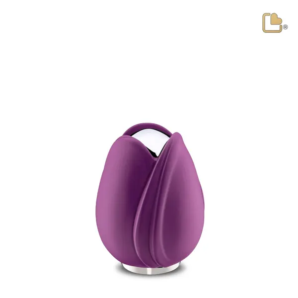 Metalen urn - Tulp paars - 0,11 Liter