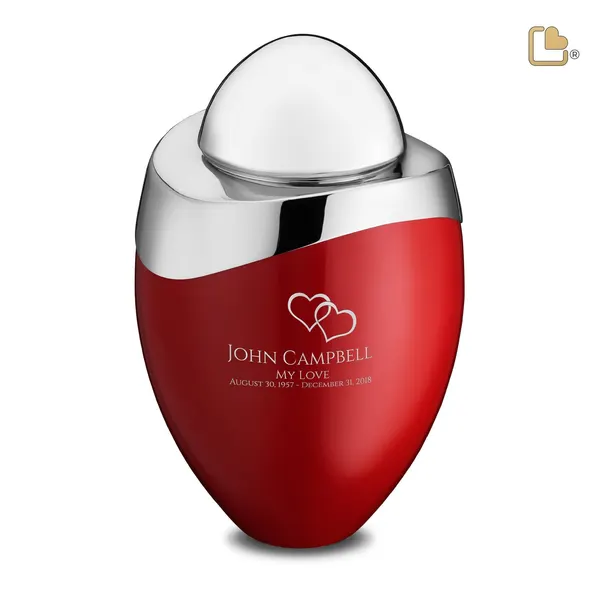 Metalen urn - Amore rood - 3,80 Liter