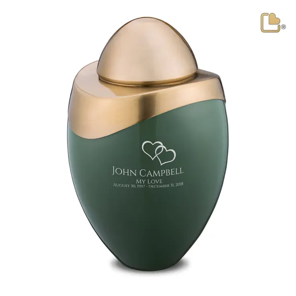 Metalen urn - Amore Sage groen - 3,80 Liter