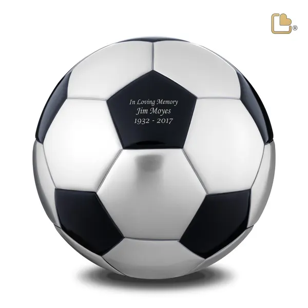 Messing urn - Football Matt zwart - 4,51 Liter
