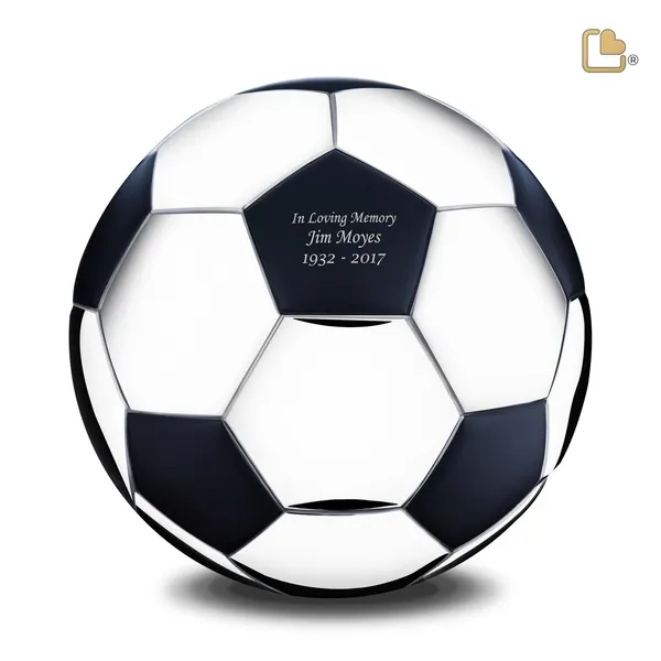 Messing urn - Football Matt zwart - 4,51 Liter