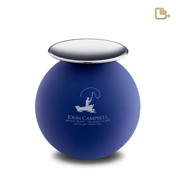 Metalen urn - Crescent Bol blauw - 3,61 Liter